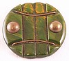 BP43 round green bakelite pin